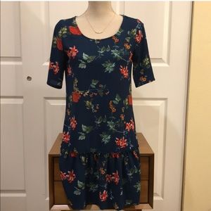 Drop waist blue floral dress
